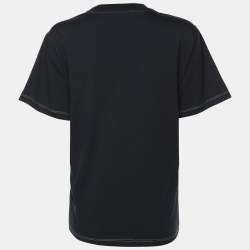 Pre Owned Ganni Black Cotton Hotel T-Shirt L