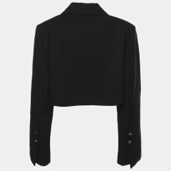 Ganni Black Cotton Cropped Jacket L
