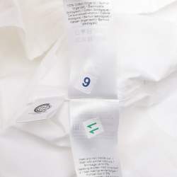 Pre Owned Ganni White Cotton Cropped Sleeve Bow Top XS