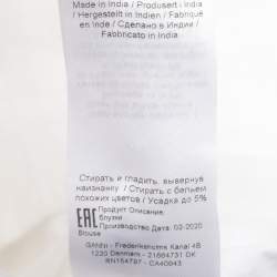 Pre Owned Ganni White Cotton Cropped Sleeve Bow Top XS