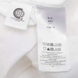 Pre Owned Ganni White Cotton Cropped Sleeve Bow Top XS