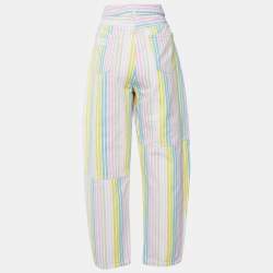 Ganni Multicolor Striped Denim Stary Tapered Jeans L/Waist 32"