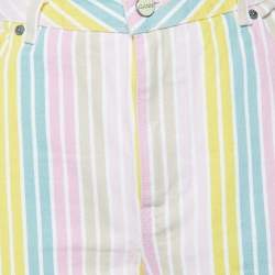 Ganni Multicolor Striped Denim Stary Tapered Jeans L/Waist 32"