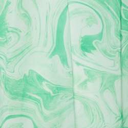 Ganni Green Marble Print Cotton Tunic Dress S/M