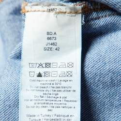 Pre Owned Ganni Blue Future Denim Button Front Maxi Dress L
