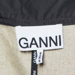 Pre Owned Ganni Beige Linen Long Wrap Around Dress L