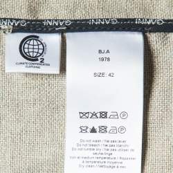 Pre Owned Ganni Beige Linen Long Wrap Around Dress L