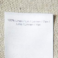 Pre Owned Ganni Beige Linen Long Wrap Around Dress L