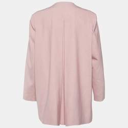 Ganni Pink Poplin Button Front Oversized Blazer L/XL