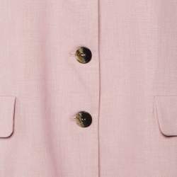 Ganni Pink Poplin Button Front Oversized Blazer L/XL