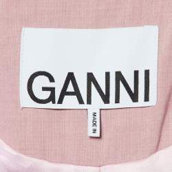 Ganni Pink Poplin Button Front Oversized Blazer L/XL