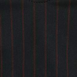 Ganni Navy Blue Stripe Cotton Blend Bead-Fringe Trimmed Crop Top S