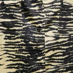 Pre Owned Ganni Yellow Animal Print Satin Oversized Shirt M