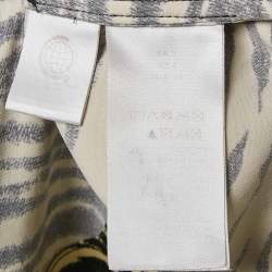 Pre Owned Ganni Yellow Animal Print Satin Oversized Shirt M