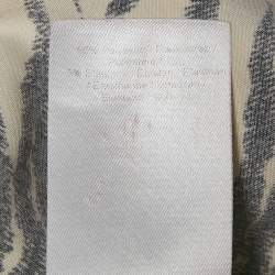 Pre Owned Ganni Yellow Animal Print Satin Oversized Shirt M