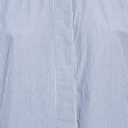 Pre Owned Ganni Blue Striped Cotton Oversized Shirt S 