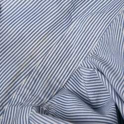 Pre Owned Ganni Blue Striped Cotton Oversized Shirt S 