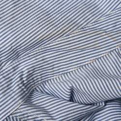Pre Owned Ganni Blue Striped Cotton Oversized Shirt S 