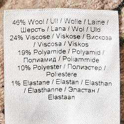 Pre Owned Ganni Black/Beige Monogram Pattern Wool Blend Sweater M