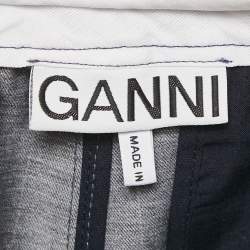 Pre Owned Ganni Blue Pinstripe Gabardine Shorts S