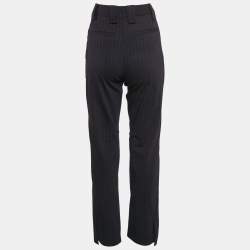 Pre Owned Ganni Navy Blue Pinstripe Gabardine Pants S