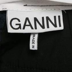 Pre Owned Ganni Navy Blue Pinstripe Gabardine Pants S