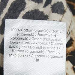 Pre Owned Ganni Brown Leopard Cotton Gathered Midi Skirt M