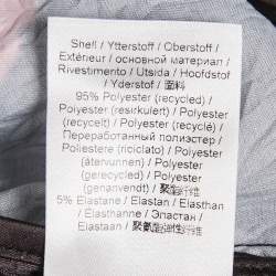 Pre Owned Ganni Black Crinkle Effect Rose Print Crepe V-Neck Mini Dress S