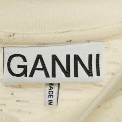 Ganni Cream Have a Nice Day Print Jersey T-Shirt XS