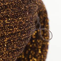 Pre Owned Ganni Metallic Gold Lurex Knit Midi Dress M