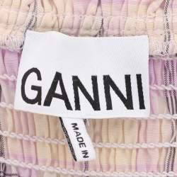 Pre Owned Ganni Multicolor Cotton Blend Long Dress M