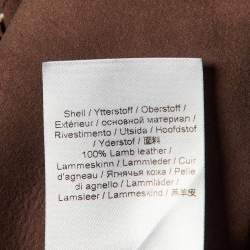 Pre Owned Ganni Brown Leather Midi Shirt Dress M