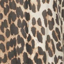 Ganni Brown Leopard Print Lyocell Long Dress M