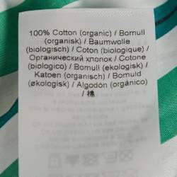 Pre Owned Ganni Green Striped Cotton Button Front Oversized Shirt S