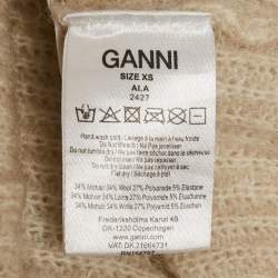 Ganni Beige Mohair Oversized Cardigan XS
