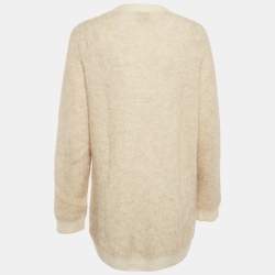 Ganni Beige Mohair Oversized Cardigan XS