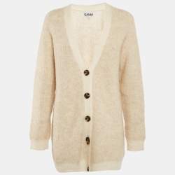 Ganni Beige Mohair Oversized Cardigan XS