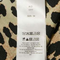 Ganni Brown Leopard Print Silk Sleeveless Maxi Dress S