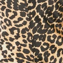 Ganni Brown Leopard Print Silk Sleeveless Maxi Dress S