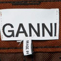 Pre Owned Ganni Brown Denim Knee Length Shorts M