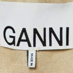 Ganni Neutral Linen Button Front Oversized Jacket L