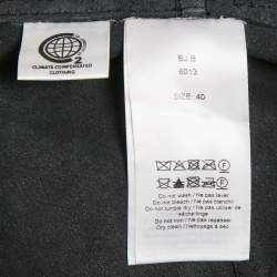 Pre Owned Ganni Black Leather Button Front Wide Sleeve Shirt Jacket L