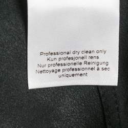 Pre Owned Ganni Black Leather Button Front Wide Sleeve Shirt Jacket L