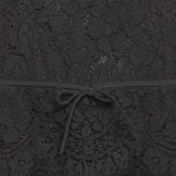 Pre Owned Ganni Black Corded Lace Ruffled Jumpsuit S