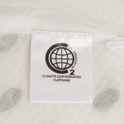 Pre Owned Ganni White Polka Dot Print Chiffon Plisse Midi Skirt S