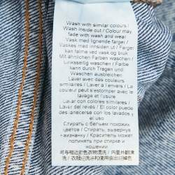 Pre Owned Ganni  Blue Printed Denim Straight Leg Jeans M Waist 30"