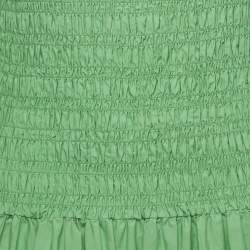 Pre Owned Ganni Green Broderie Anglaise Cotton Midi Dress S 