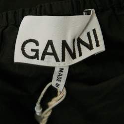 Pre Owned Ganni Black Poplin Back Open Mini Dress XL