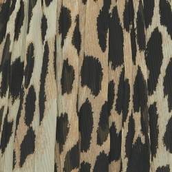 Pre Owned فستان غاني بني نقشة الفهد كريب دي شين مطوي قصير جدًا مقاس صغير جدًا / صغير جدًا