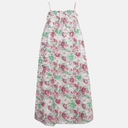 Pre Owned Ganni Multicolor Lurex Jacquard Midi Dress M